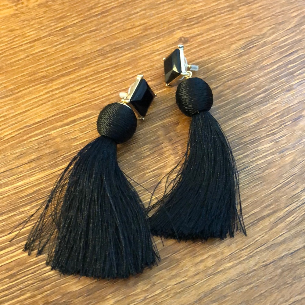 Black costume earrings